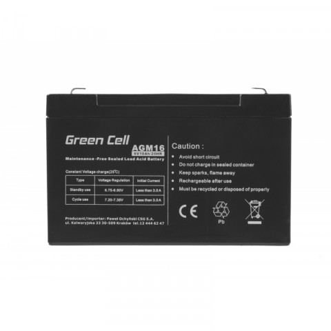 GREEN CELL AKUMULATOR ŻELOWY AGM16 6V 10AH - Galeria zdjęcie 5