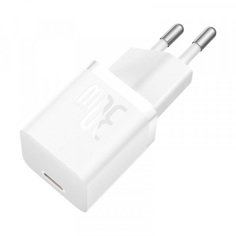 Ładowarka Baseus GaN5 mini 1C 30W EU+kabel USB-C (moon white) - Galeria zdjęcie 3