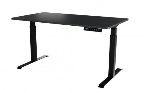 Biurko z elektryczną regulacją wysokości MOON LONG 150x80x72-120 czarny/antracyt - Galeria zdjęcie 1