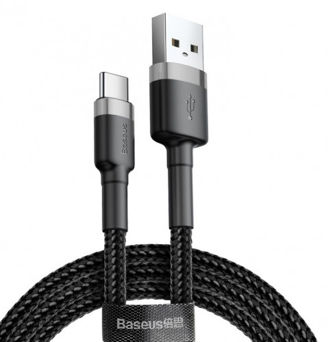 BASEUS KABEL USB-C CAFULE CATKLF-UG1 2A 3M CZARNY - Galeria zdjęcie 1