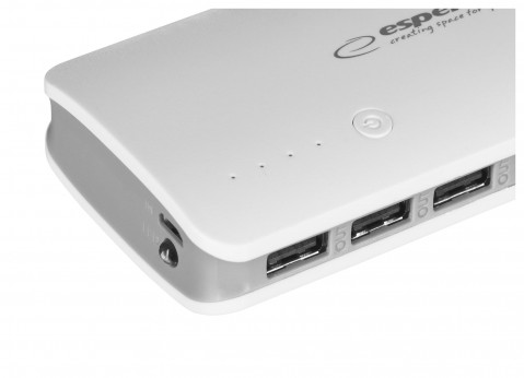 ESPERANZA POWER BANK RADIUM 8000mAh BIAŁO/SZARY EMP106WE - Galeria zdjęcie 4