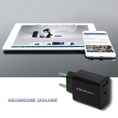 QOLTEC ŁADOWARKA SIECIOWA 18W | 5-12V | 1.5-3A - Galeria zdjęcie 4