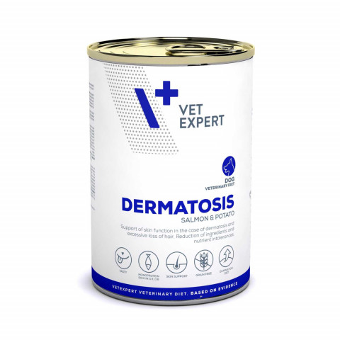VET EXPERT Veterinary Diet Dermatosis Dog Salmon & Potato - mokra karma dla psa - 400g - Galeria zdjęcie 1