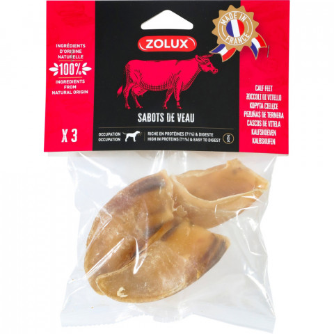 ZOLUX Naturalne Kopyta cielęce - gryzak dla psa 3 sztuki - 90 g - Galeria zdjęcie 1