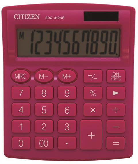 CITIZEN KALKULATOR BIUROWY SDC-810NRPKE, 10-cyfrowy, 127x105mm, różowy - Galeria zdjęcie 1