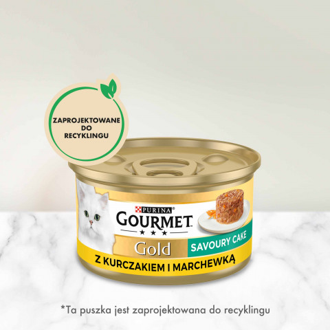 Gourmet Gold Savoury Cake kurczak i marchewka - mokra karma dla kota - 85 g - Galeria zdjęcie 2
