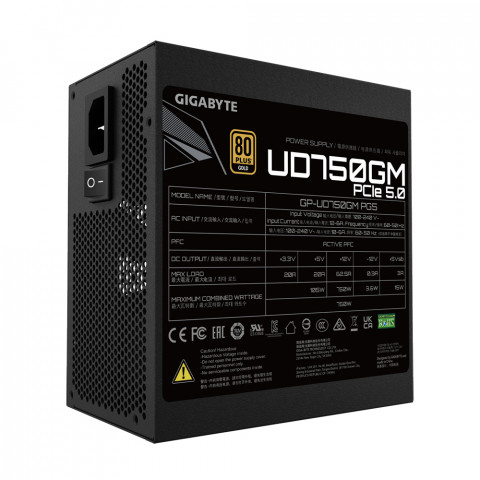 Zasilacz Gigabyte UD750GM PG5 750W 120mm 80+Gold (GP-UD750GM PG5) - Galeria zdjęcie 2