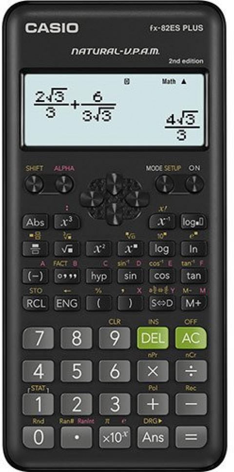 CASIO FX-82ESPLUS-2 KALKULATOR NAUKOWY 252 FUNKCJE, 77X162MM, CZARNY, BOX - Galeria zdjęcie 2