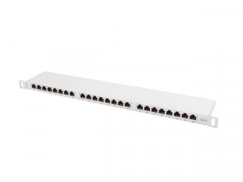 Lanberg patch panel 24 port 0.5u kat.6 ftp szary pps6-0024-s - Galeria zdjęcie 2