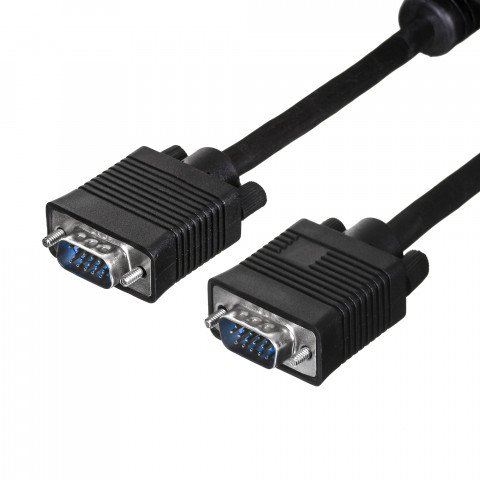 Kabel do monitora hd15 m/m hq 5m ekran+ferryt black cc-ppvga-5m-b - Galeria zdjęcie 1