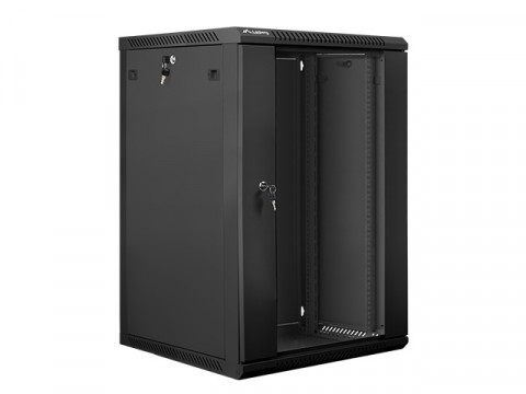 Lanberg szafa instalacyjna wisząca 19'' 18U 600x600mm czarna (drzwi szklane) - Galeria zdjęcie 2