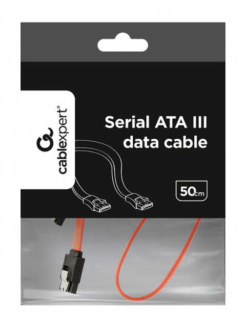 Gembird kabel do dysków SATA DATA III (6GB/S) 50cm metalowe zatrzaski czerwony - Galeria zdjęcie 2