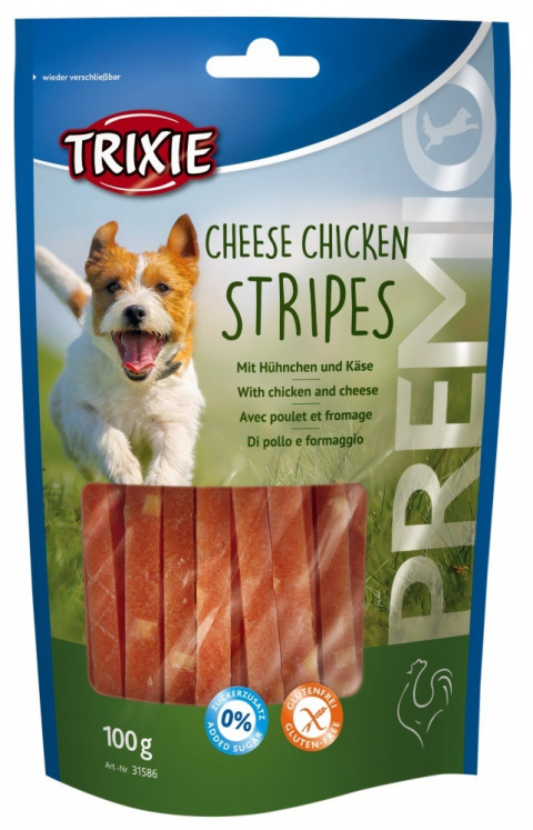 TRIXIE Premio Stripes Kurczak z serem - przysmak dla psa - 100 g - Galeria zdjęcie 1