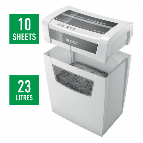 Leitz Niszczarka IQ Home Office P4, 10 kartek, 23 l kosz - Galeria zdjęcie 5