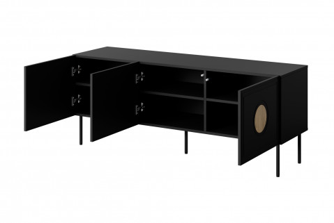 Szafka RTV PALAZZO 150x42x60 czarny + dąb craft - Galeria zdjęcie 2