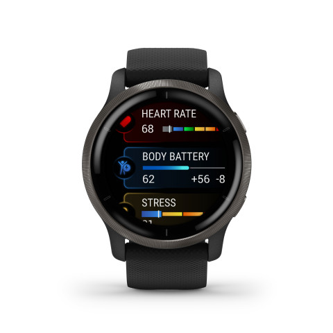 Zegarek Garmin Venu 2 (45 mm) Slate Stainless Steel Bezel / Black Case / Silicone Band - Galeria zdjęcie 46