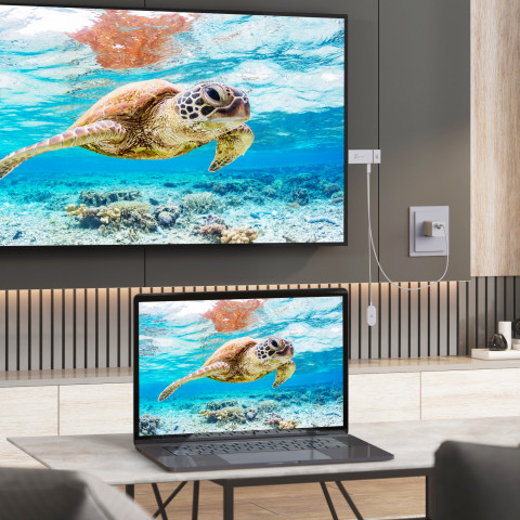 Nadajnik i odbiornik audio/video bezprzewodowy j5create ScreenCast 4K Wireless Display Adapter; kolor biały JVAW76-N - Galeria zdjęcie 4