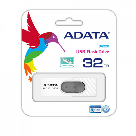 ADATA FLASHDRIVE UV220 32GB USB 2.0 WHITE/GRAY - Galeria zdjęcie 3