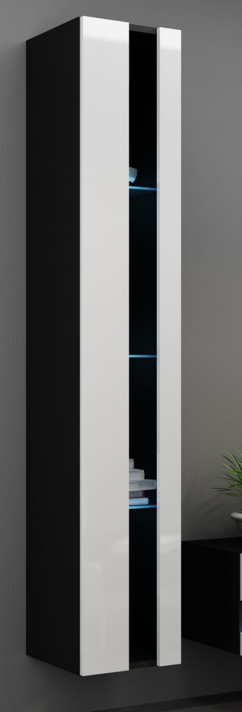 Regał VIGO NEW 180/40/30 czarny/biały połysk - Galeria zdjęcie 1