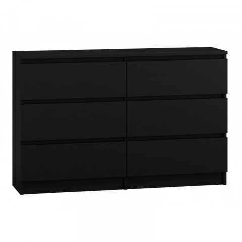 M6 MALWA KOMODA 120CM 6 SZUFLAD CZARNY - Galeria zdjęcie 2
