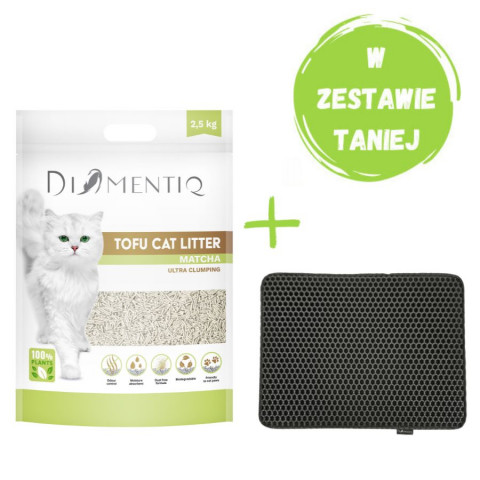 DIAMENTIQ Tofu Matcha Ultra clumping - żwirek roślinny - 2,5kg + mata pod kuwetę - Galeria zdjęcie 1