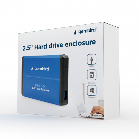 GEMBIRD OBUDOWA HDD/SSD USB 3.0 2.5" SATA NIEBIESK - Galeria zdjęcie 5