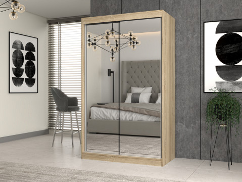 Szafa z drzwiami przesuwnymi z 2 lustrami IGA 120x61xH200 sonoma - Galeria zdjęcie 2