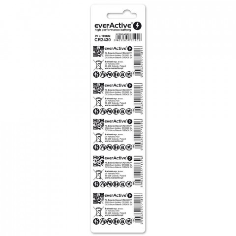 EVERACTIVE BATERIE LITOWE CR2430 5 SZT. CR24305BL - Galeria zdjęcie 2
