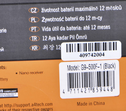 Mysz A4Tech V-TRACK G9-500F-1 Black RF nano - Galeria zdjęcie 5