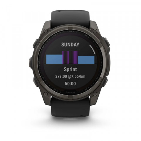 Zegarek Garmin Fenix 8 Solar Sapphire Titanium Carbon Grey DLC Black - Galeria zdjęcie 4
