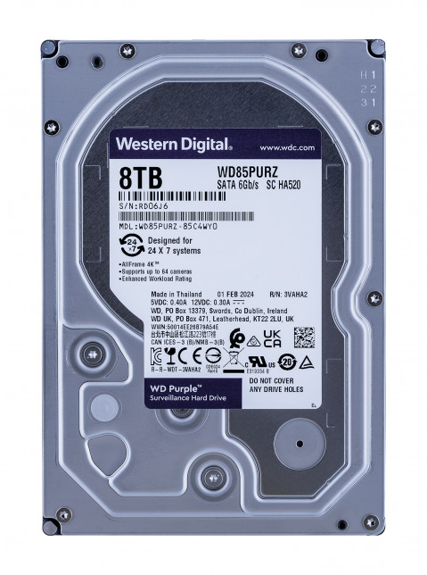 Dysk twardy HDD WD Purple 8TB 3,5" SATA WD85PURZ - Galeria zdjęcie 1