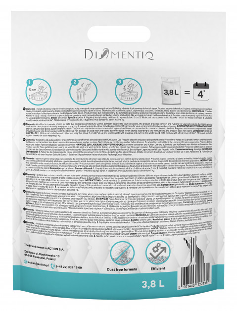 DIAMENTIQ Żwirek Ocean Breeze, Silikonowy, Niezbrylający się dla kota - 3,8 l - Galeria zdjęcie 4