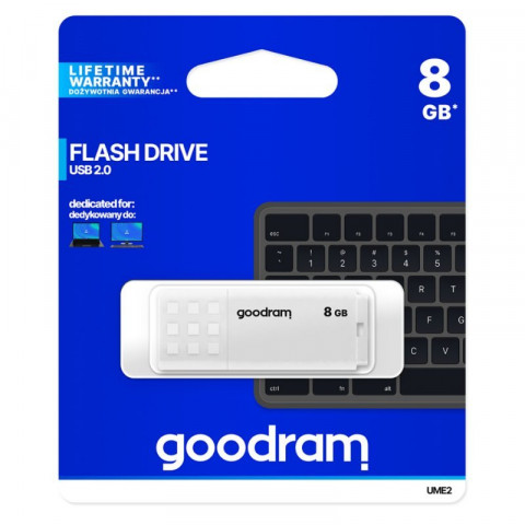 GOODRAM FLASHDRIVE 8GB UME2 USB 2.0 WHITE - Galeria zdjęcie 1