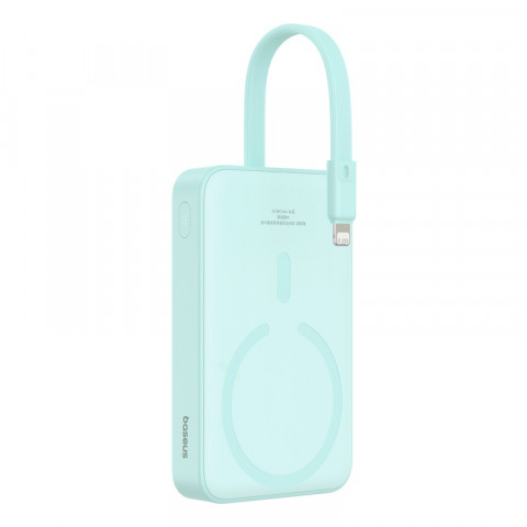 Powerbank Baseus Magnetic Mini Air Wireless 10000mAh 20W+kabel USB C-USB C (peppermint blue) - Galeria zdjęcie 6