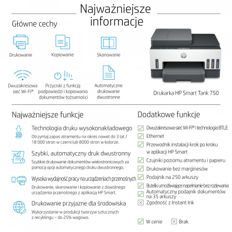 URZĄDZ. WIELOF. HP Smart Tank 750 All-in-One 6UU47A - Galeria zdjęcie 11