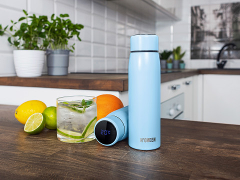 Butelka Termiczna LED NOVEEN TB2217 Light Blue Mat 380 ml - Galeria zdjęcie 5