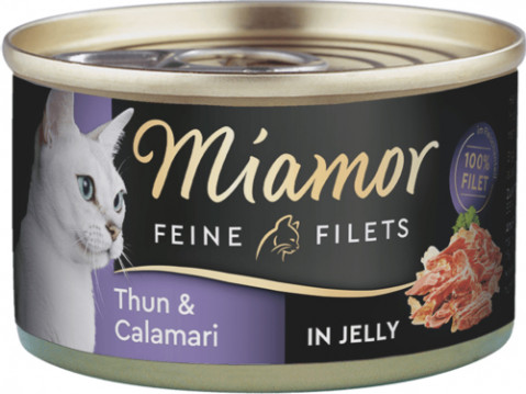 MIAMOR Feine Filets - filety mięsne tuńczyk z kalmarem - mokra karma dla kota - 100g - Galeria zdjęcie 1