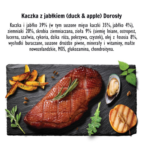 PAKA ZWIERZAKA Kaczka z jabłkiem M - sucha karma dla psa - 3kg - Galeria zdjęcie 2