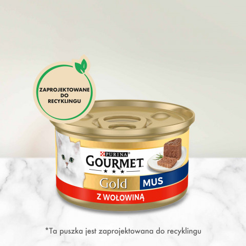 PURINA Gourmet Gold Mus z wołowiną - mokra karma dla kota - 85 g - Galeria zdjęcie 3