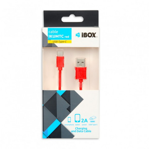 KABEL I-BOX USB 2.0 TYP C, 2A 1M CZERWONY - Galeria zdjęcie 3