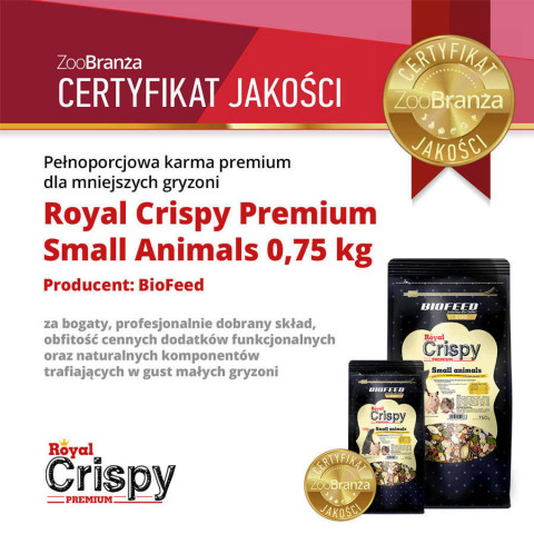 BIOFEED Royal Crispy Premium Small Animals - karma dla gryzoni - 750g - Galeria zdjęcie 3