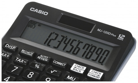 CASIO KALKULATOR BIUROWY MJ-120D PLUS CZARNY, 12 CYFROWY WYŚWIETLACZ - Galeria zdjęcie 5