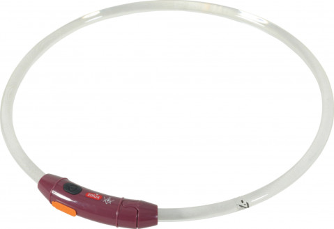 ZOLUX Bivouak LED Silikonowa przezroczysta czerwona - obroża dla psa - 30-60cm - Galeria zdjęcie 2