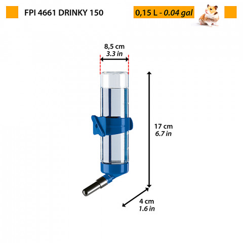 FERPLAST DRINKY 4661 SMALL - pojnik automatyczny dla gryzoni - 150 ml - Galeria zdjęcie 2
