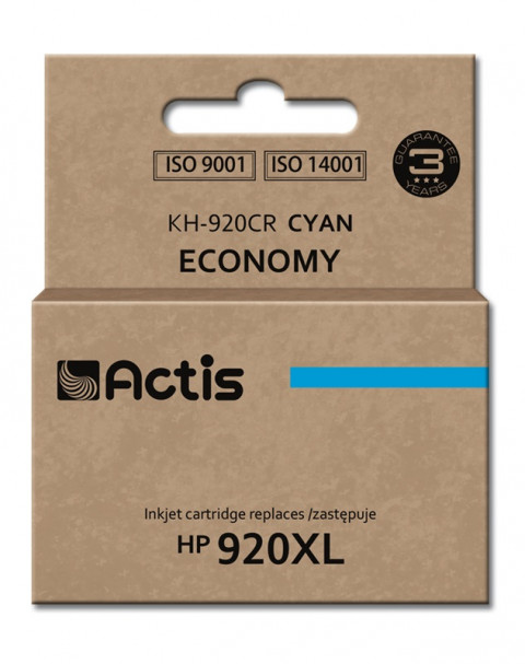 Actis KH-920CR Tusz do drukarki HP, Zamiennik HP 920 XL CD972AE; Standard; 12 ml; błękitny. - Galeria zdjęcie 1