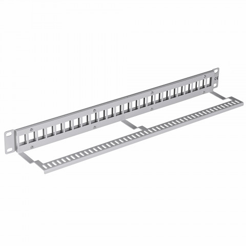 LANBERG PATCH PANEL PUSTY 19" 24PORT 1U SZARY - Galeria zdjęcie 4
