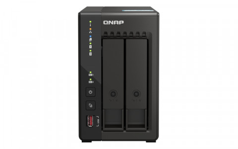 Qnap TS-253E-8G, Tower, 2 x 2.5"/3.5" SATA, Intel Celeron J6412 4C/4T, 8 GB DDR4 onboard not expandable, 2 x 2.5GbE, External adapter (PSU) - Galeria zdjęcie 2