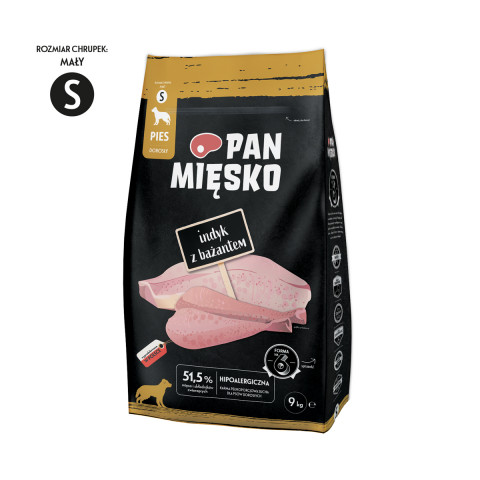 Pan Mięsko Indyk z bażantem (dorosły) chrupki S Karma sucha dla psa 9kg - Galeria zdjęcie 1