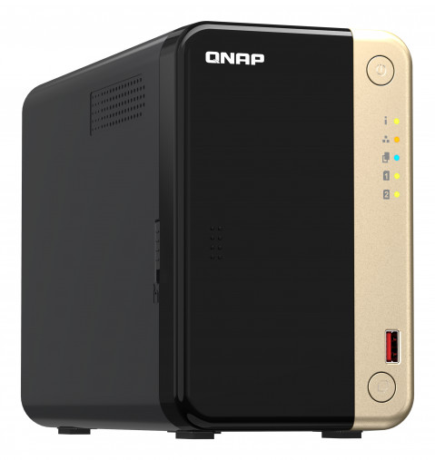 Qnap TS-264-8G, Tower, 2 x 2.5"/3.5" SATA, Intel Celeron N5105/N5095 4C/4T, 8 GB DDR4 onboard not expandable, 2 x 2.5GbE, optional 10GbE, External adapter (PSU) - Galeria zdjęcie 4