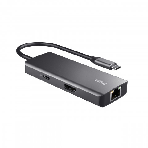 Multi-Port Adapter Trust DALYX 6-IN-1 USB-C Silver (24968) - Galeria zdjęcie 2